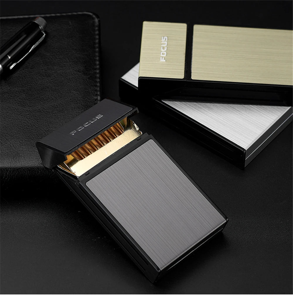 Portable Cigarette Box 20pcs Capacity Cigarette Case Metal Cigar Tobacco Holder Pocket Box For Slim Cigarette Accessories Gadget
