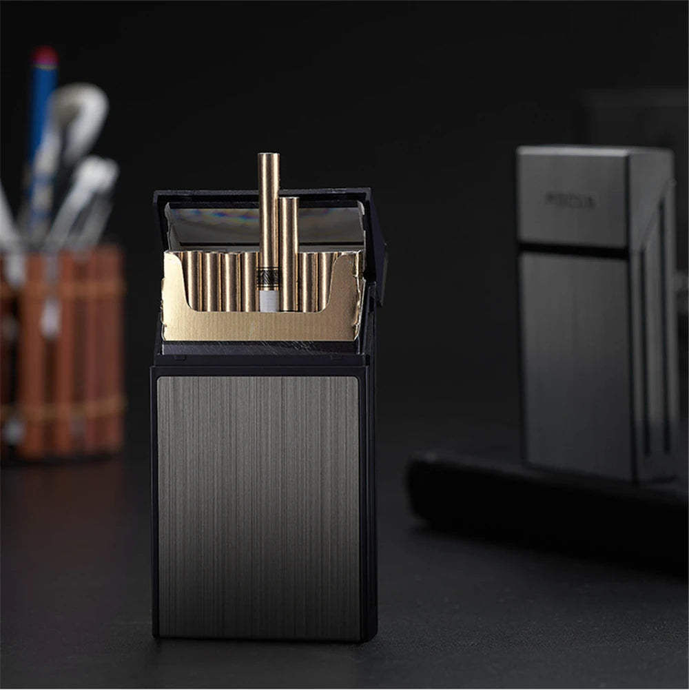 Portable Cigarette Box 20pcs Capacity Cigarette Case Metal Cigar Tobacco Holder Pocket Box For Slim Cigarette Accessories Gadget