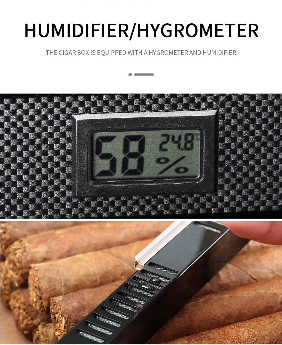 GALINER Humidor Cigar Box Luxury Case Cedar Wood With Portable Hygrometer Digital Humidifier Outdoor Cigar Case Travel