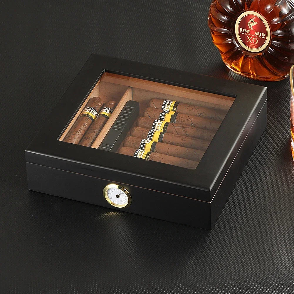 GALINER Humidor Cigar Box Luxury Case Cedar Wood With Portable Hygrometer Digital Humidifier Outdoor Cigar Case Travel