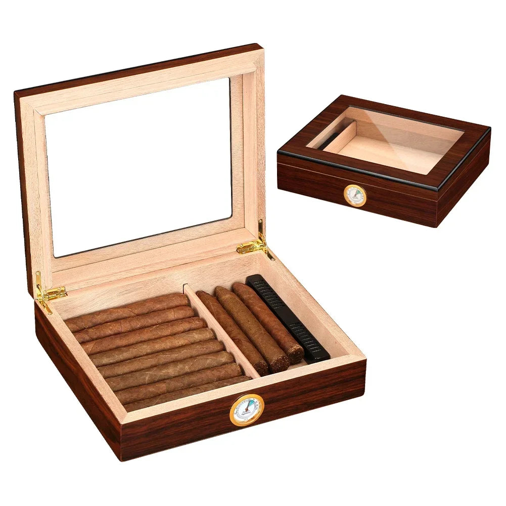 GALINER Humidor Cigar Box Luxury Case Cedar Wood With Portable Hygrometer Digital Humidifier Outdoor Cigar Case Travel