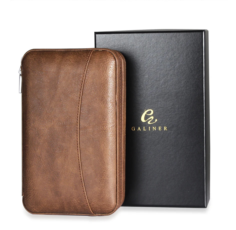 Galiner Leather Cedar Wood Cigar Case Home Traveling Smoking Use Ciagr Storage Box Tobacco Humidor with Well Packaging Box